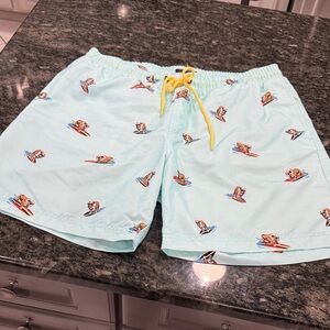 Surfing BullDog Print Swim Shorts L